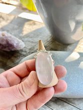 Load image into Gallery viewer, Oval Rose Quartz and Sterling Silver Dew Drop Ring