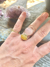Load image into Gallery viewer, Rose Quartz and Yellow Peruvian Opal Power Ring