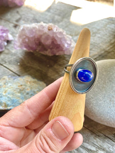 Lapis and Sterling Silver Power Ring