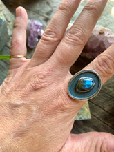 Load image into Gallery viewer, Labradorite and Sterling Silver Power Ring