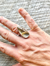 Load image into Gallery viewer, Teardrop Rutilated Quartz and Sterling Silver ring sz. 6.5