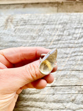 Load image into Gallery viewer, Teardrop Rutilated Quartz and Sterling Silver ring sz. 6.5