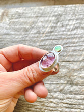 Load image into Gallery viewer, Sterling Silver, Amethyst and Chrysoprase Ring Sz. 5