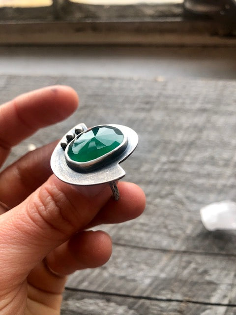 Green Onyx Dew Drops Ring